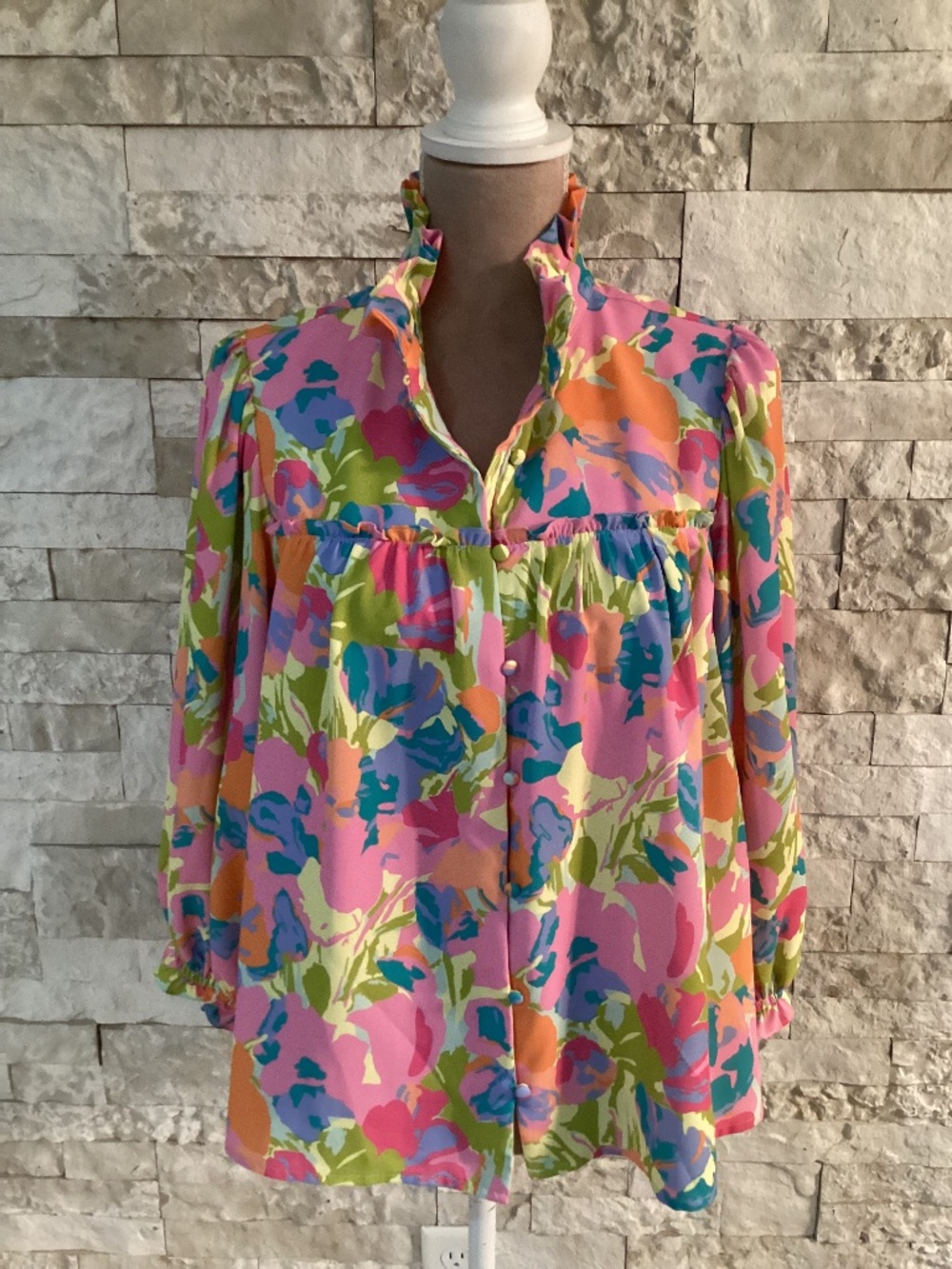 Crosby by Mollie Burch "Worth" Blouse in the vibrant "Floral Haze" print